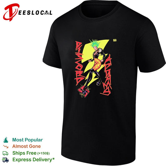 Discord Adams punk girl lightning bolt green hair comic art shirt