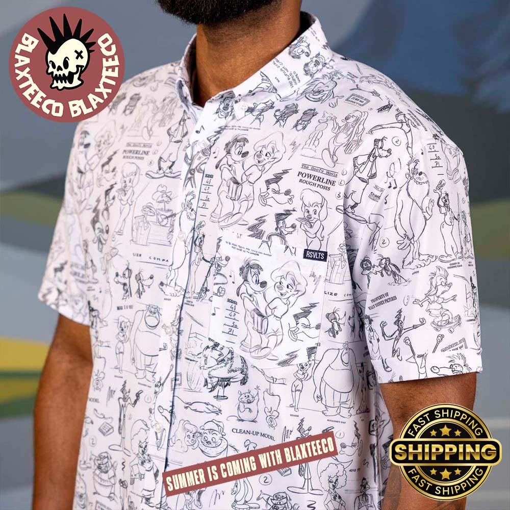 Disney RSVLTS A Goofy Movie Art of A Goofy Movie Button Short Sleeve Hawaiian Shirt