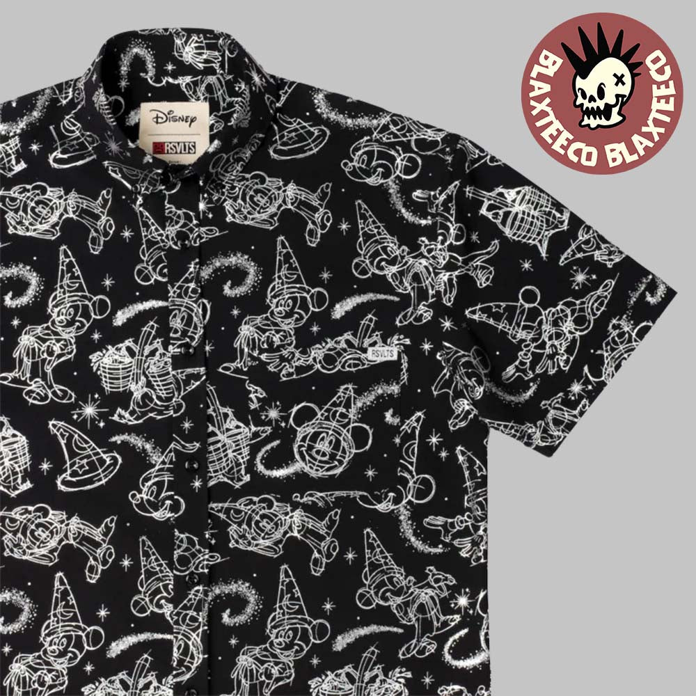 Disney RSVLTS Mickey Fantasia Sketches in the Stars Hawaiian Shirt