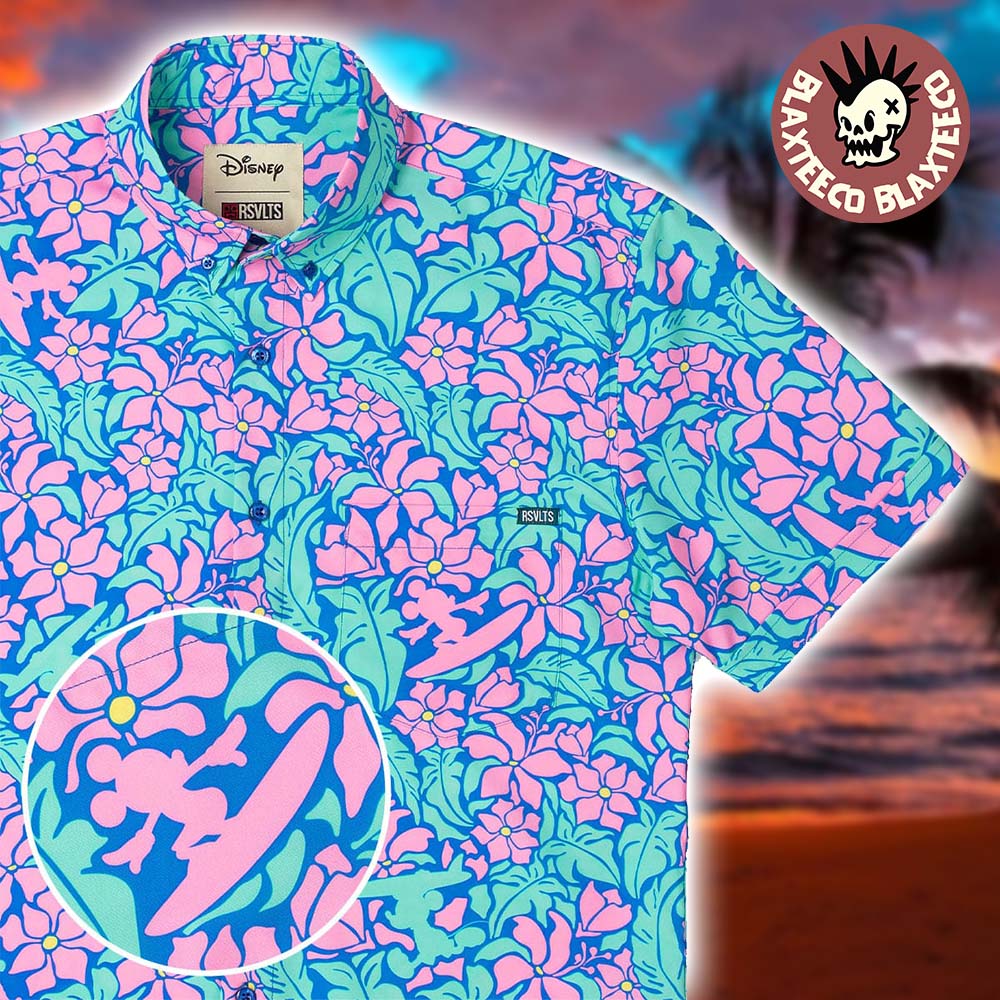 Disney RSVLTS Mickey’s Tropical Adventure Button Short Sleeve Hawaiian Shirt