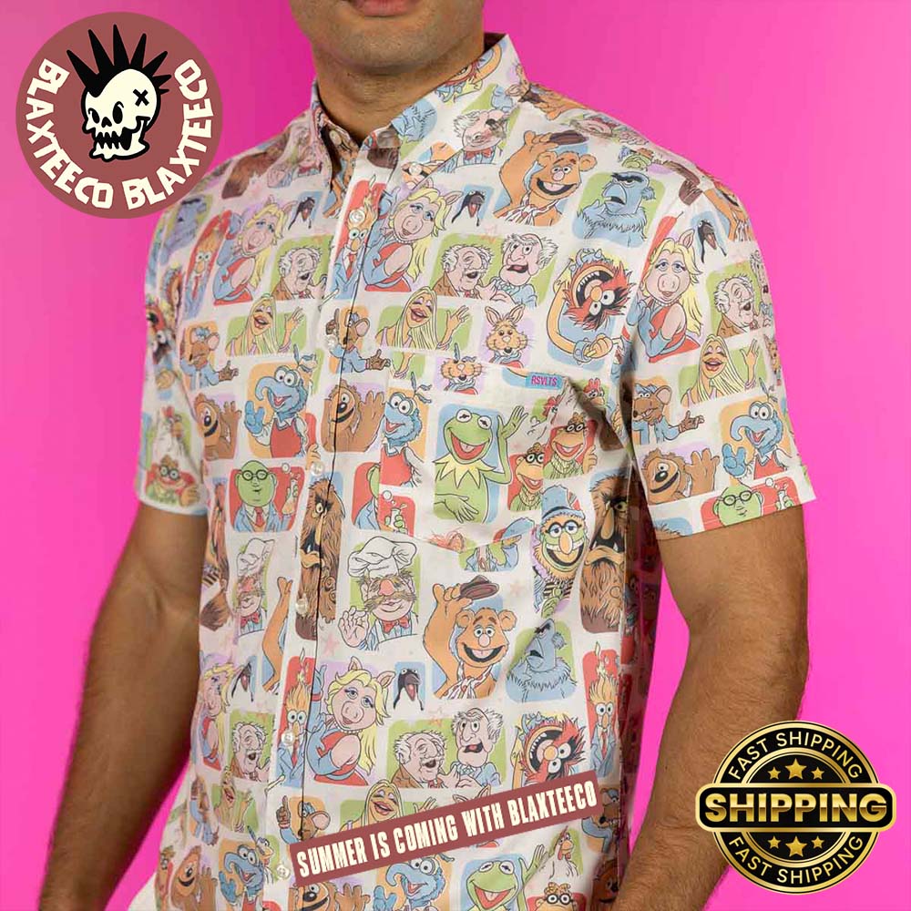 Disney RSVLTS The Muppets Time to Meet the Muppets Button Short Sleeve Hawaiian Shirt