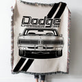 Dodge Charger 1969 Lineart Woven Tapestry Throw Blanket with Fringe