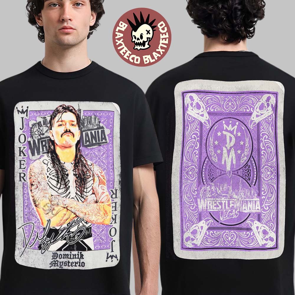 Dominik Mysterio WWE Wrestlemania 42 Vegas Play Card Two Sided T-Shirt