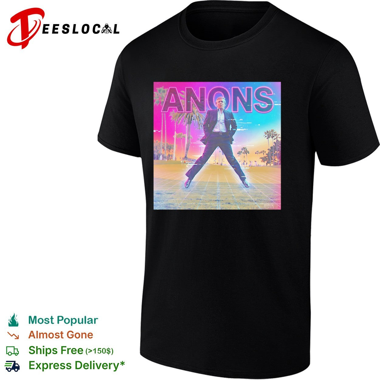 Donald Trump Anons vaporwave golf glitch club shirt