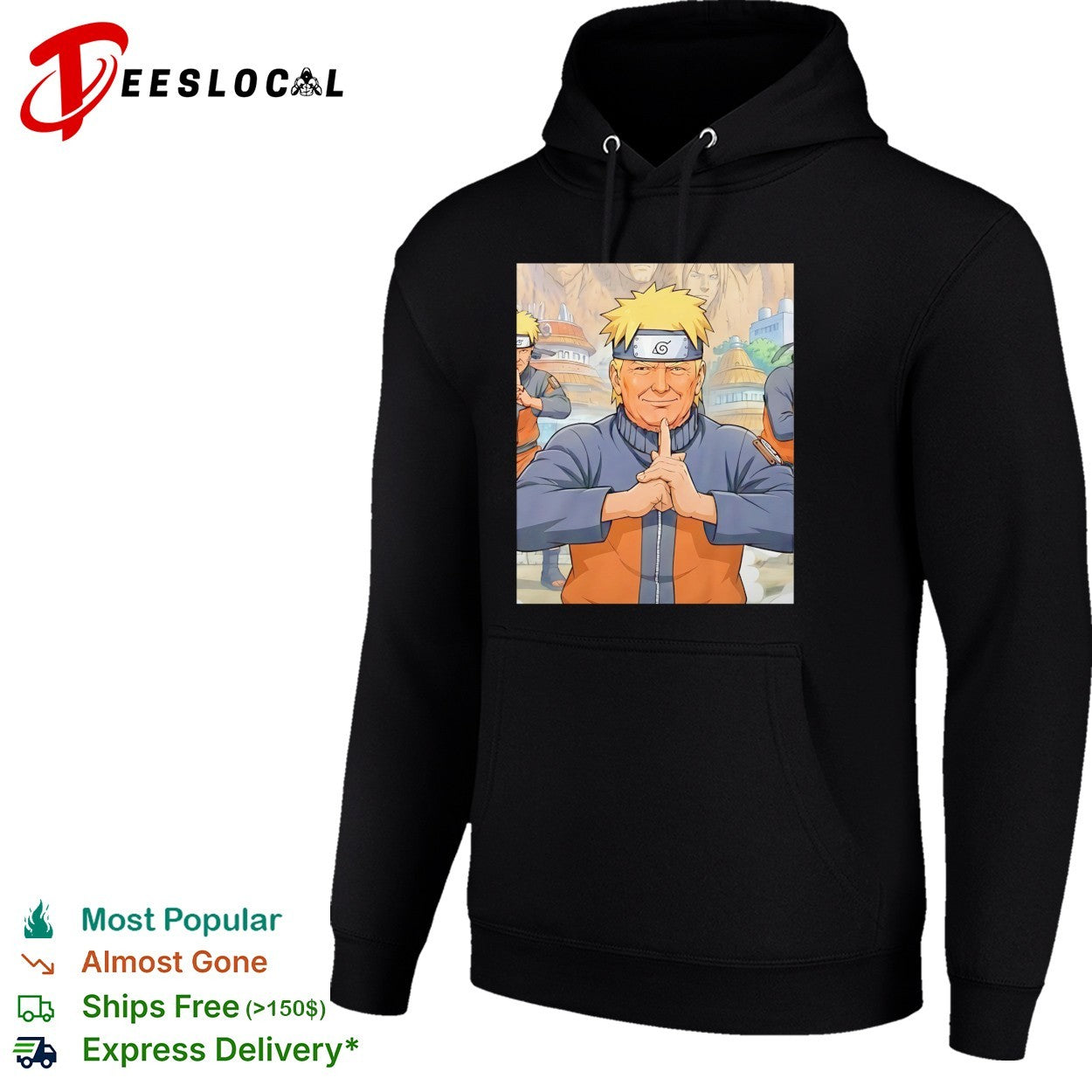 Donald Trump x Naruto Anime ninja meditation political parody poster shirt