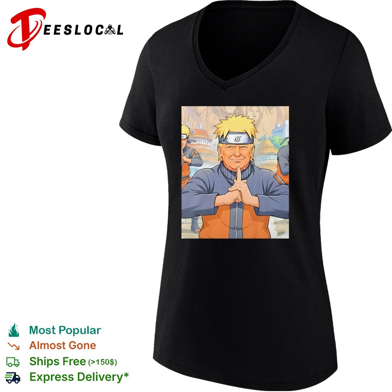 Donald Trump x Naruto Anime ninja meditation political parody poster shirt