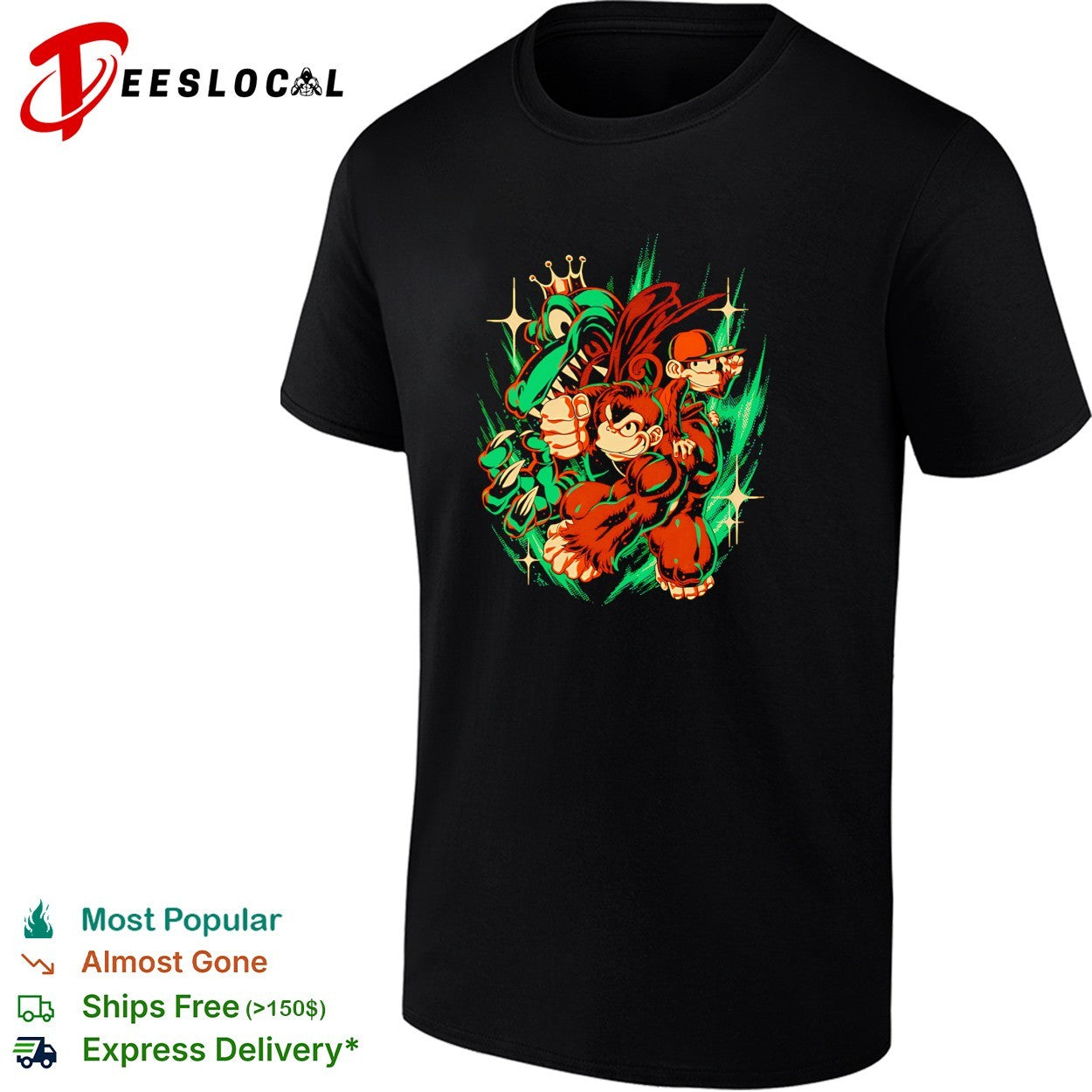 Donkey Kong and Diddy Kong Nintendo Donkey Kong Country Retro Video Game shirt
