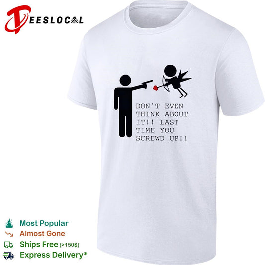 Don’t even think about it cupid stick figure humor shirt