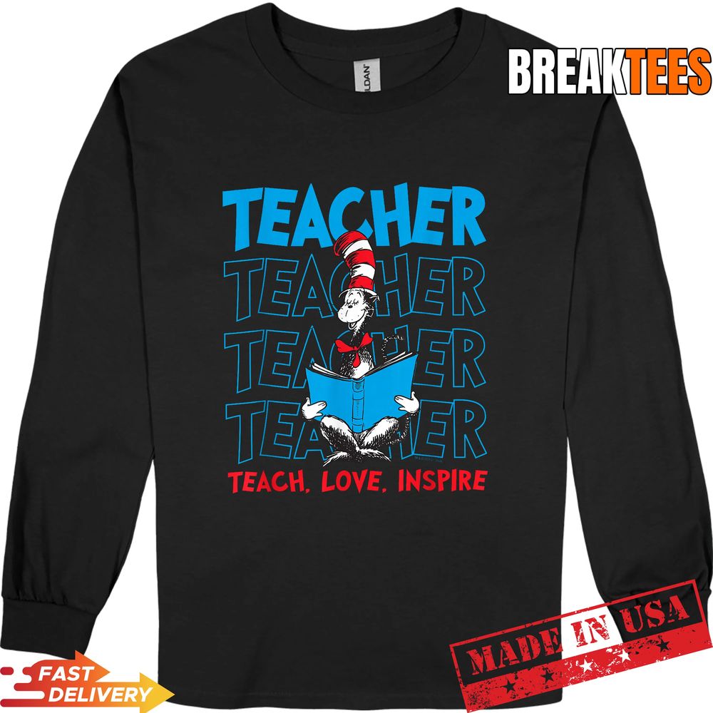 Dr Seuss Merch Shop Cat in The Hat Teacher T-Shirt