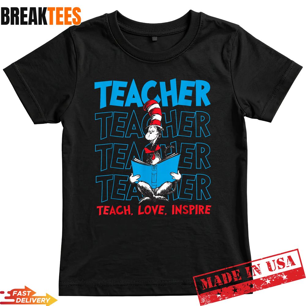 Dr Seuss Merch Shop Cat in The Hat Teacher T-Shirt