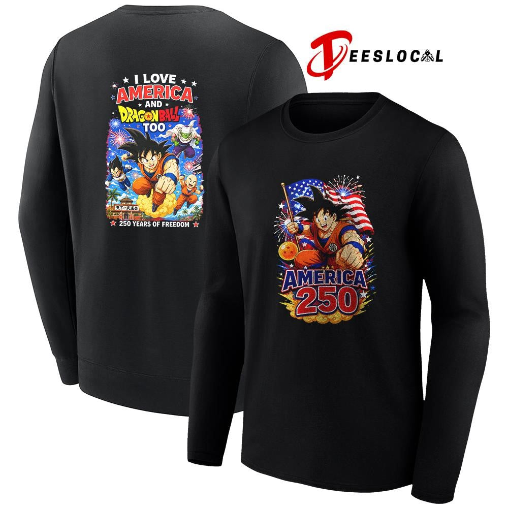 Dragon Ball I love America 250 years of freedom graphic shirt