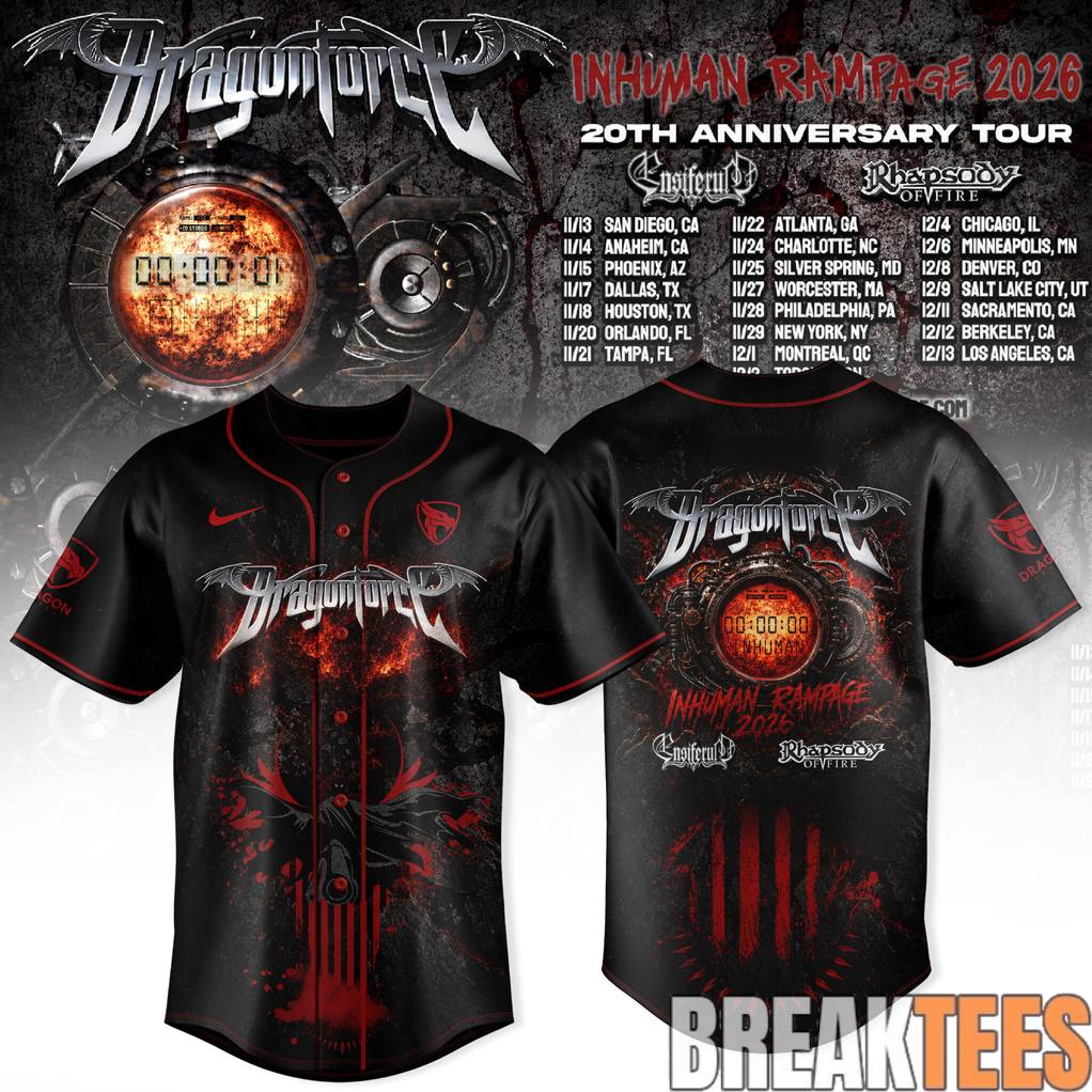 DragonForce Inhuman Rampage 20th Anniversary Baseball Jersey