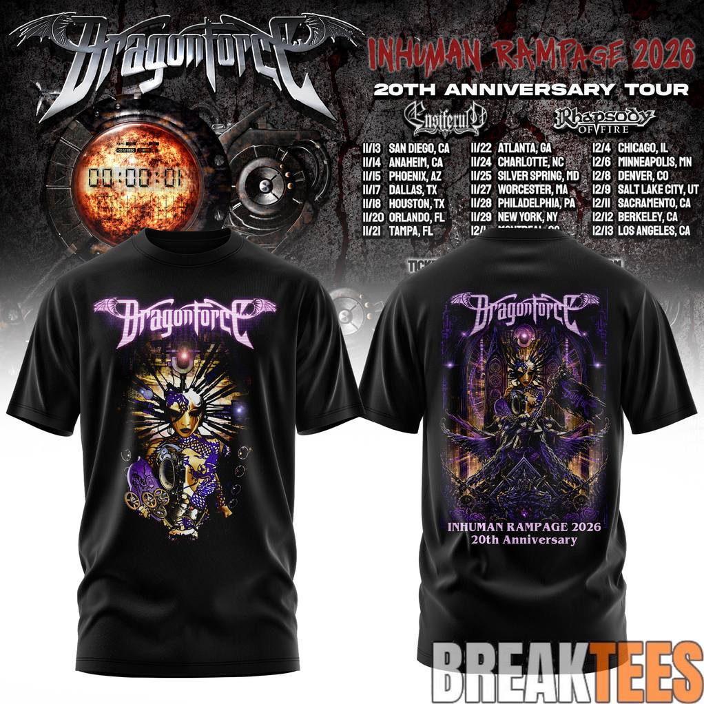 DragonForce Inhuman Rampage 20th Anniversary Shirt
