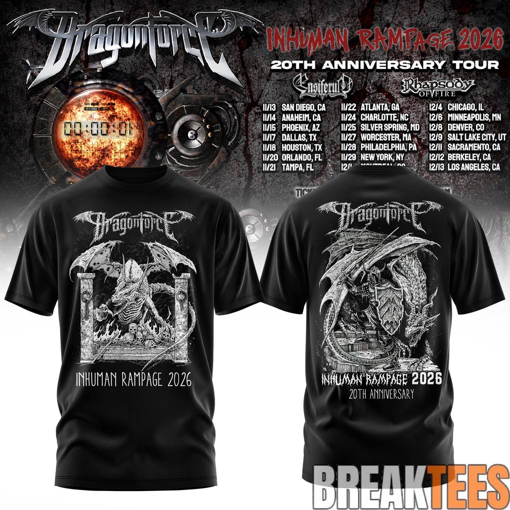 DragonForce Inhuman Rampage 20th Anniversary Shirt