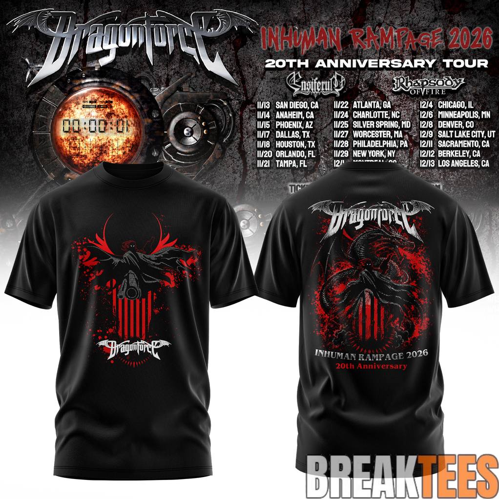 DragonForce Inhuman Rampage 20th Anniversary Shirt
