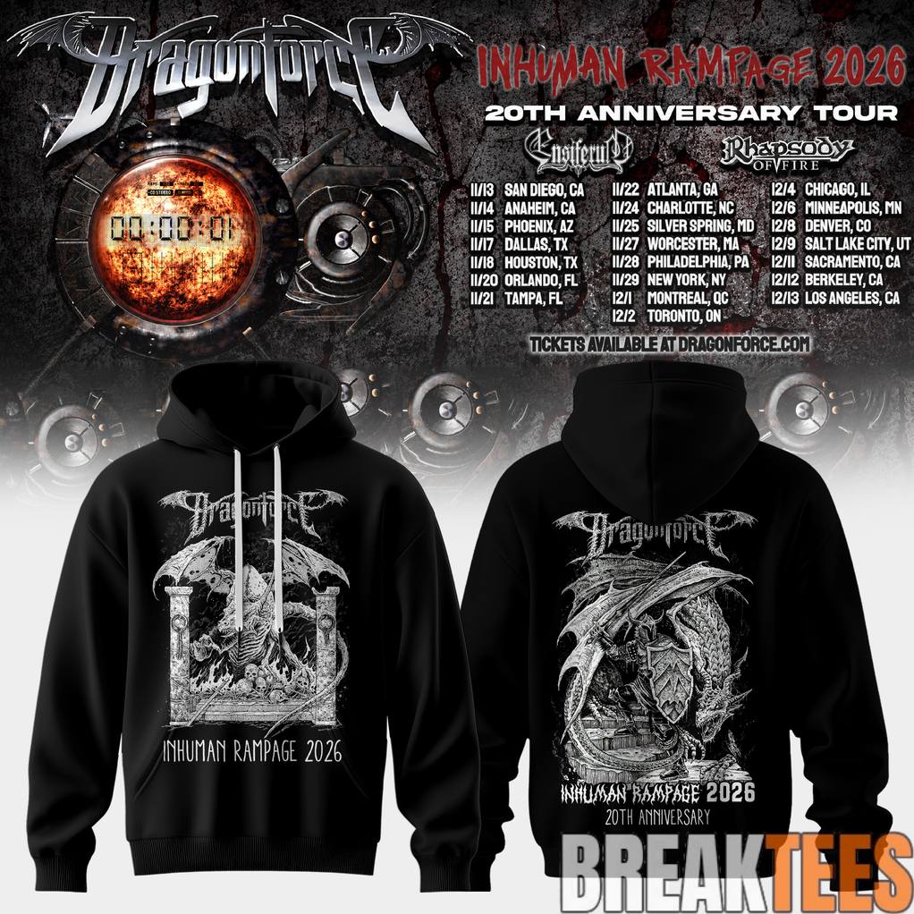 DragonForce Inhuman Rampage 20th Anniversary Special Hoodie