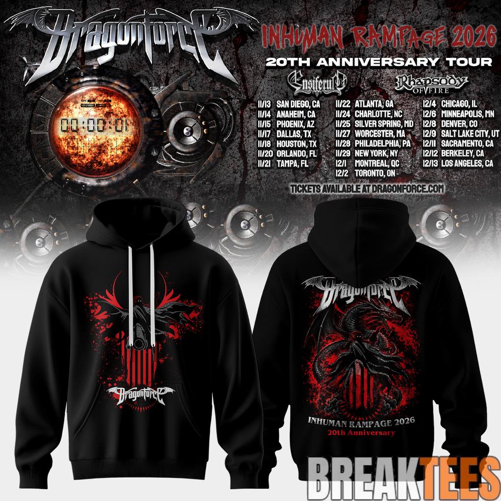 DragonForce Inhuman Rampage 20th Anniversary Special Hoodie
