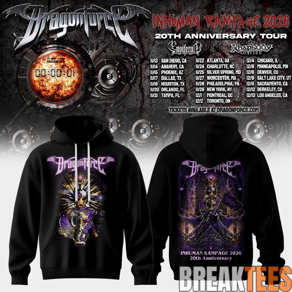 DragonForce Inhuman Rampage 20th Anniversary Special Hoodie