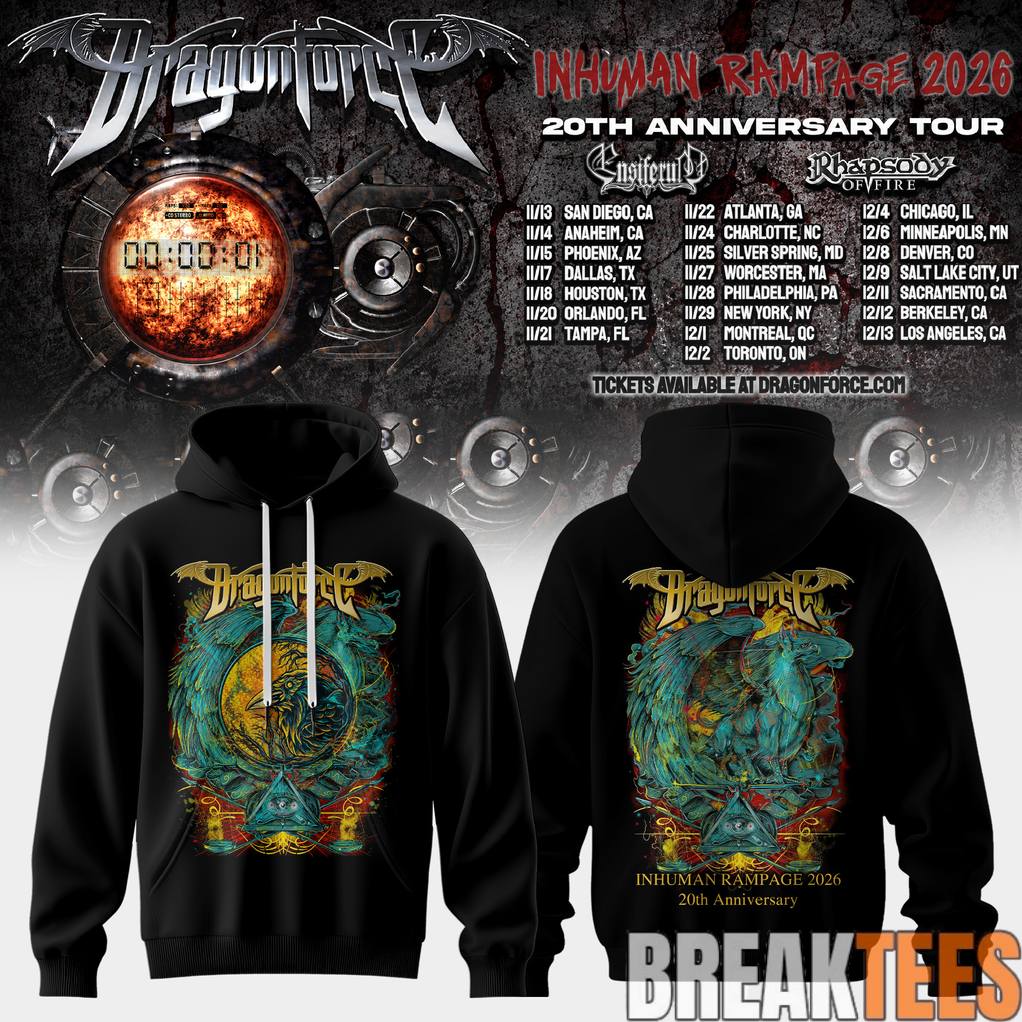 DragonForce Inhuman Rampage 20th Anniversary Special Hoodie