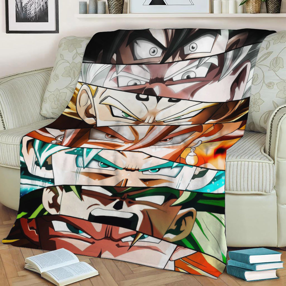 Dragonball Eyes Fleece Throw Blanket