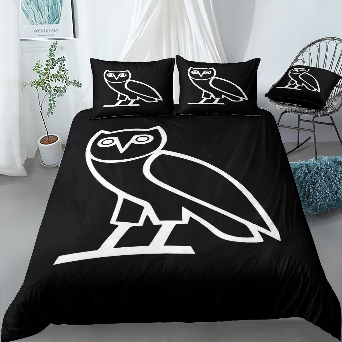 Drake OVO Bedding Set (Duvet Cover & Pillow Shams)