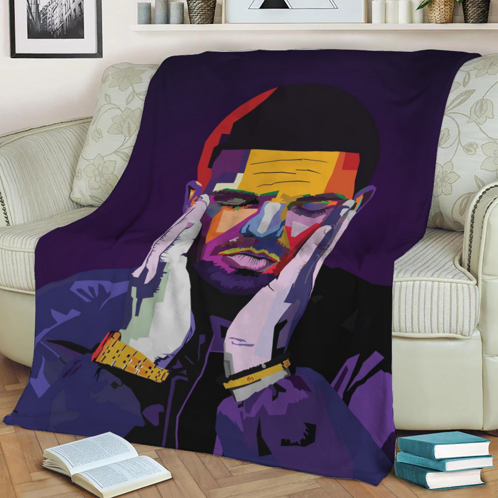Drake Rapper Rapper wpap Fleece Throw Blanket