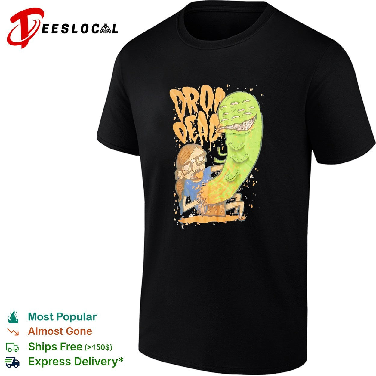 Drop Dead Rick and Morty Alien Monster Fusion Pop shirt