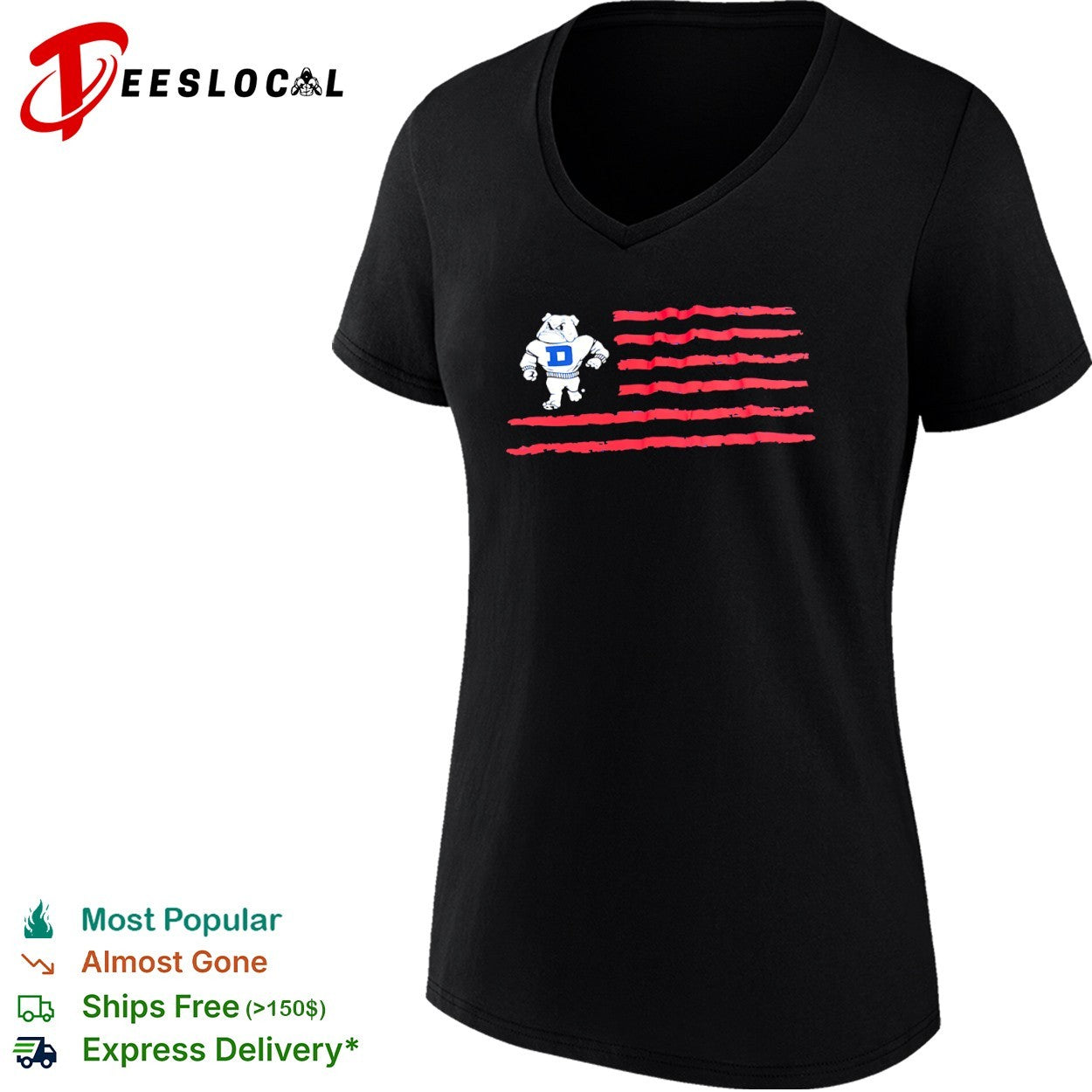 Duke Blue Devils Bulldogs Mascot Flag Logo shirt