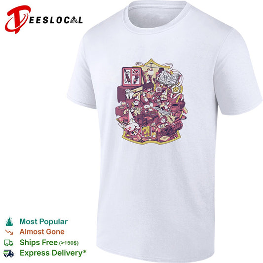 Dungeons and Dragons cozy room chaos tabletop RPG scene illustrated art shirt