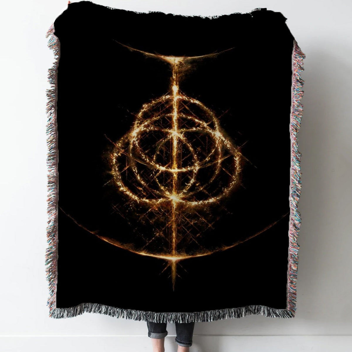 ELDEN RING Rune Woven Tapestry Throw Blanket with Fringe