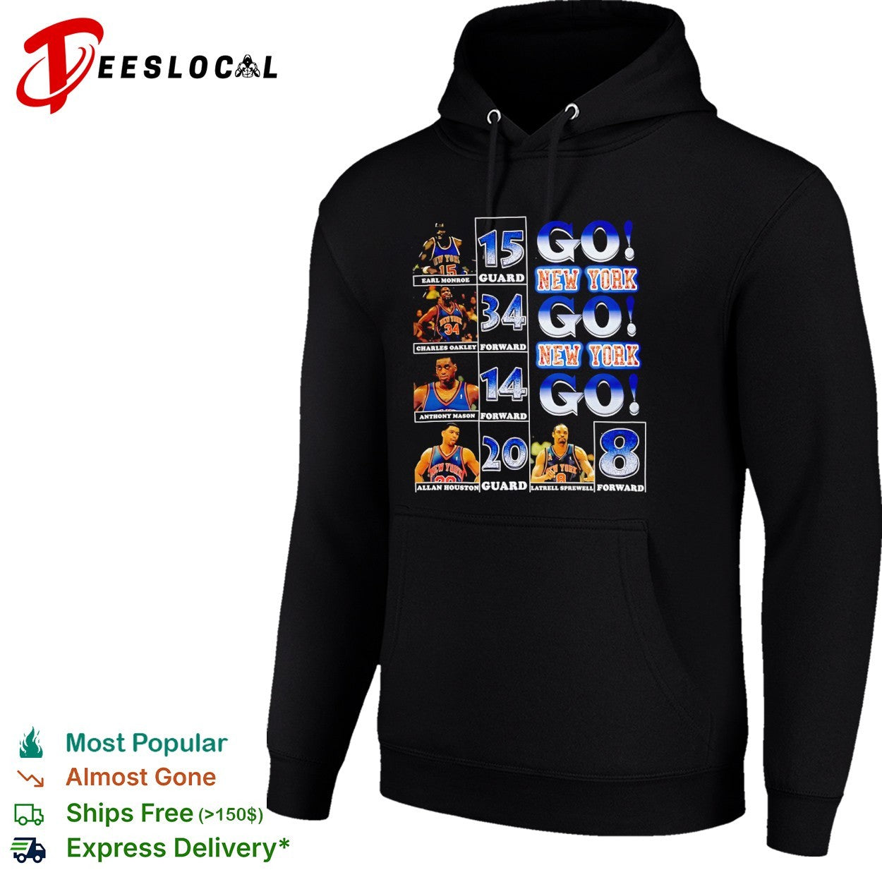Earl Monroe Charles Oakley Anthony Mason Allan Houston Latrell Sprewell Knicks shirt