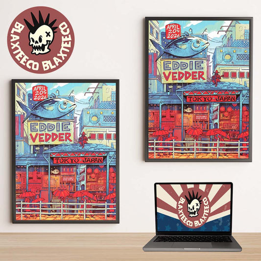 Eddie Vedder Tokyo Japan 2026 Venue Poster At Tokyo Garden Theater On April 20 2026 Home Decor Poster Canvas