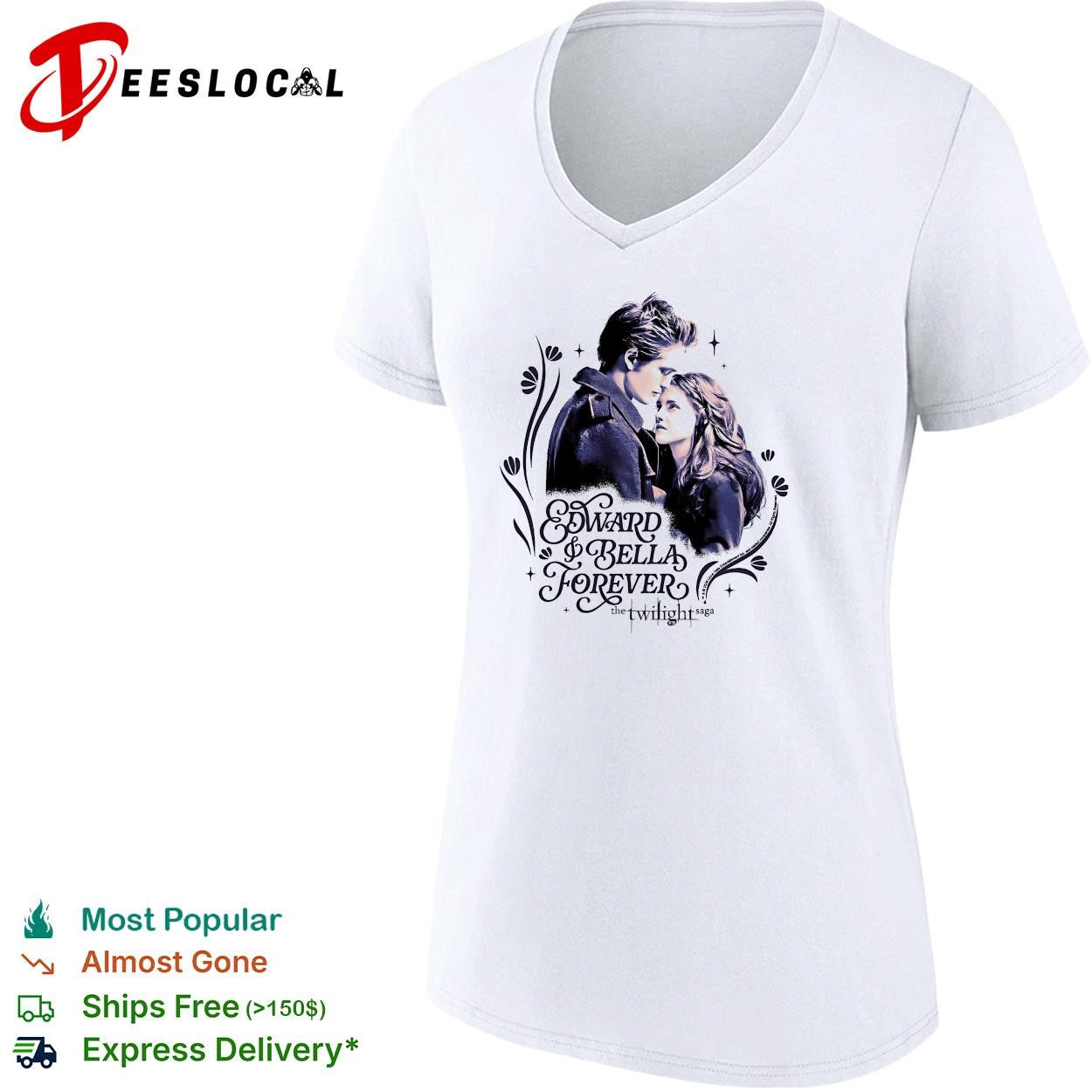 Edward and Bella forever vampire couple vintage portrait shirt