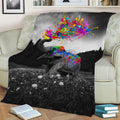 Elephant Color Splash Fleece Throw Blanket