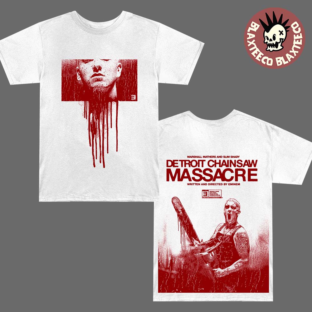 Eminem Shady Massacre Capsule Detroit Chainsaw Massacre Two Sided T-Shirt