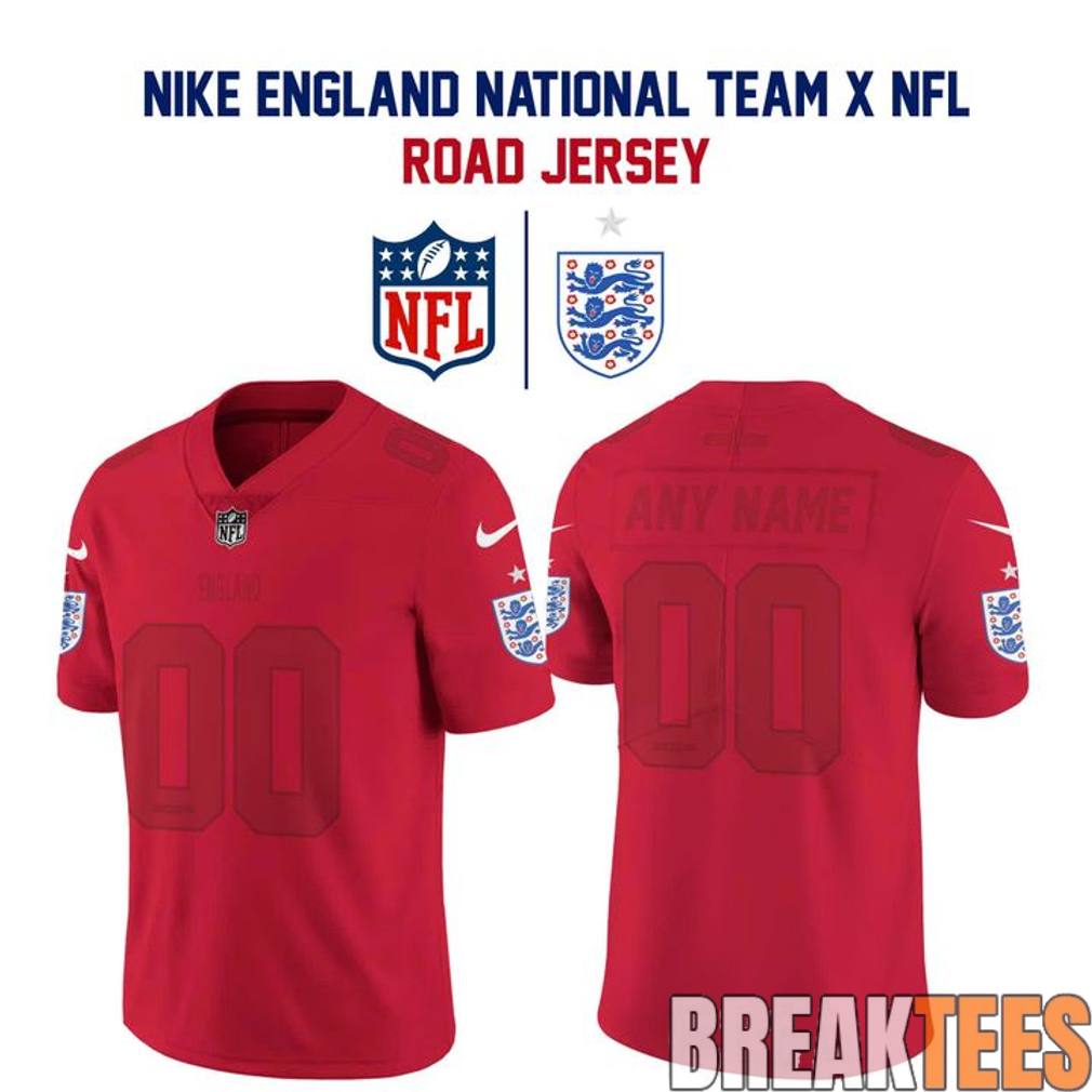 England National Team x NFL Road Custom Football Jersey