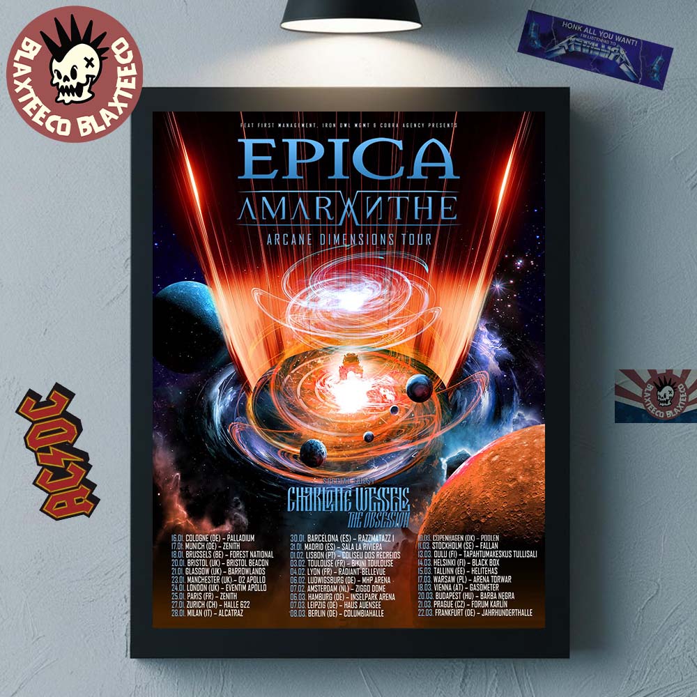 Epica Arcane Dimensions Tour 2026 Europe And UK Schedule Dates Home Decor Poster Canvas