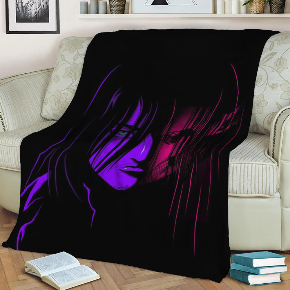 Eren Yeager Fleece Throw Blanket
