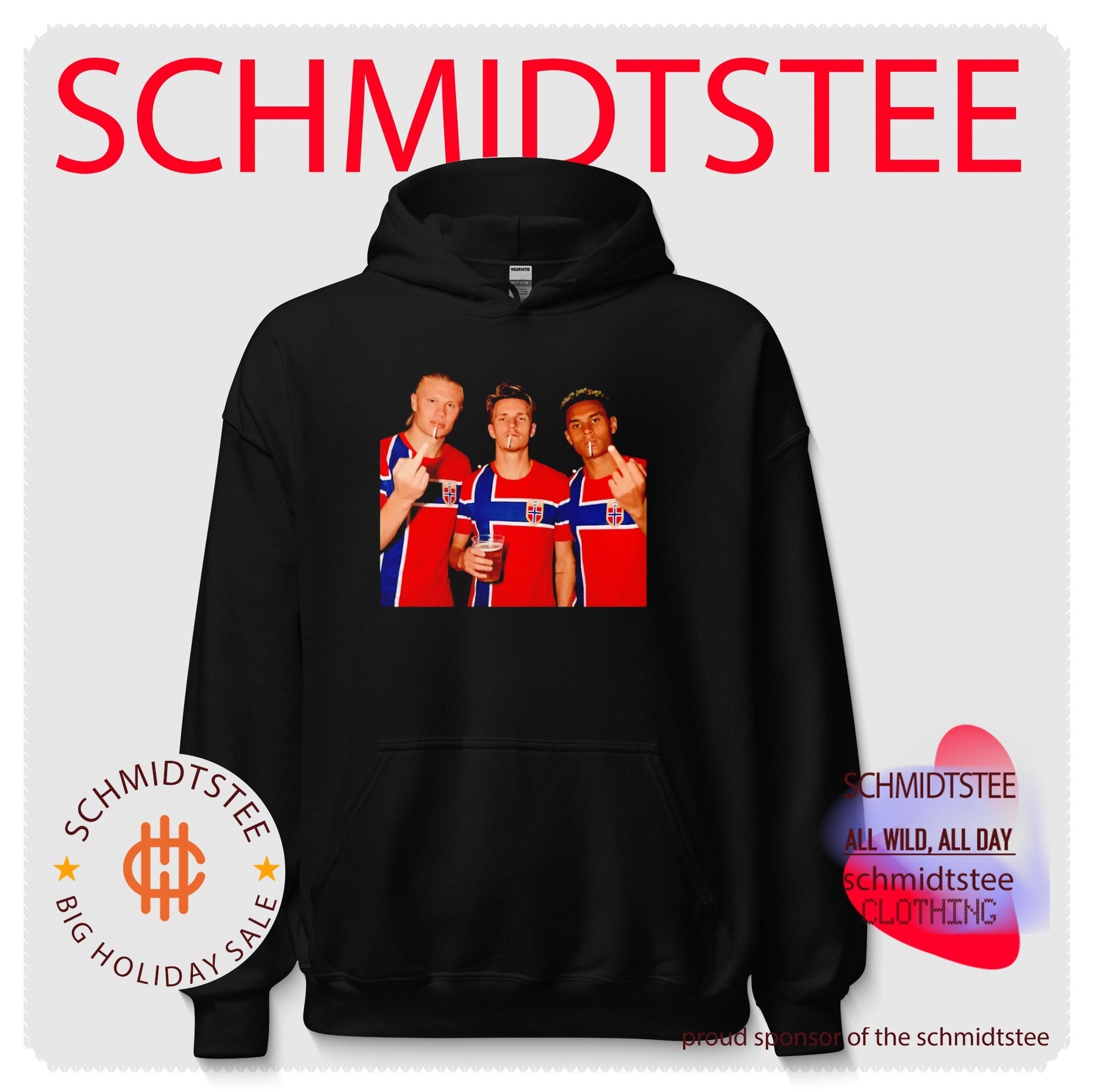 Erling Haaland Martin Odegaard and Alexander Sorloth Norway middle finger smoking shirt