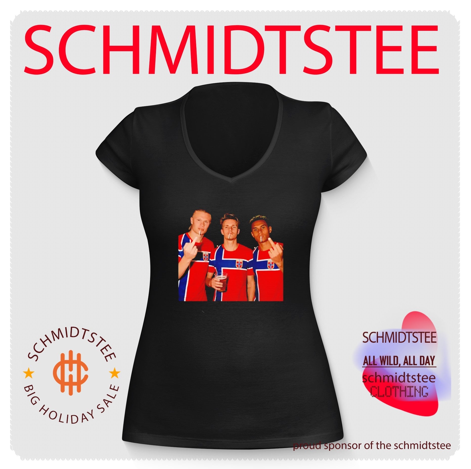 Erling Haaland Martin Odegaard and Alexander Sorloth Norway middle finger smoking shirt