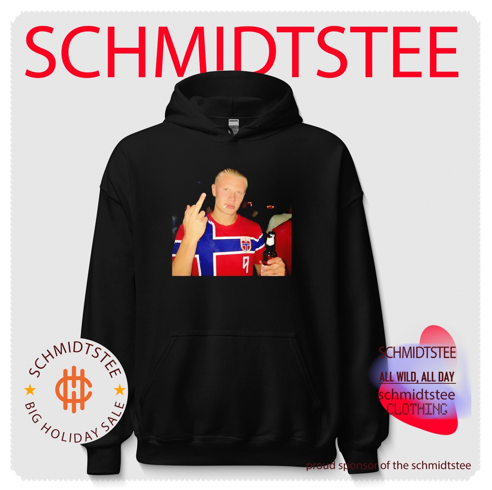 Erling Haaland Norway National Football Team beer and middle finger shirt