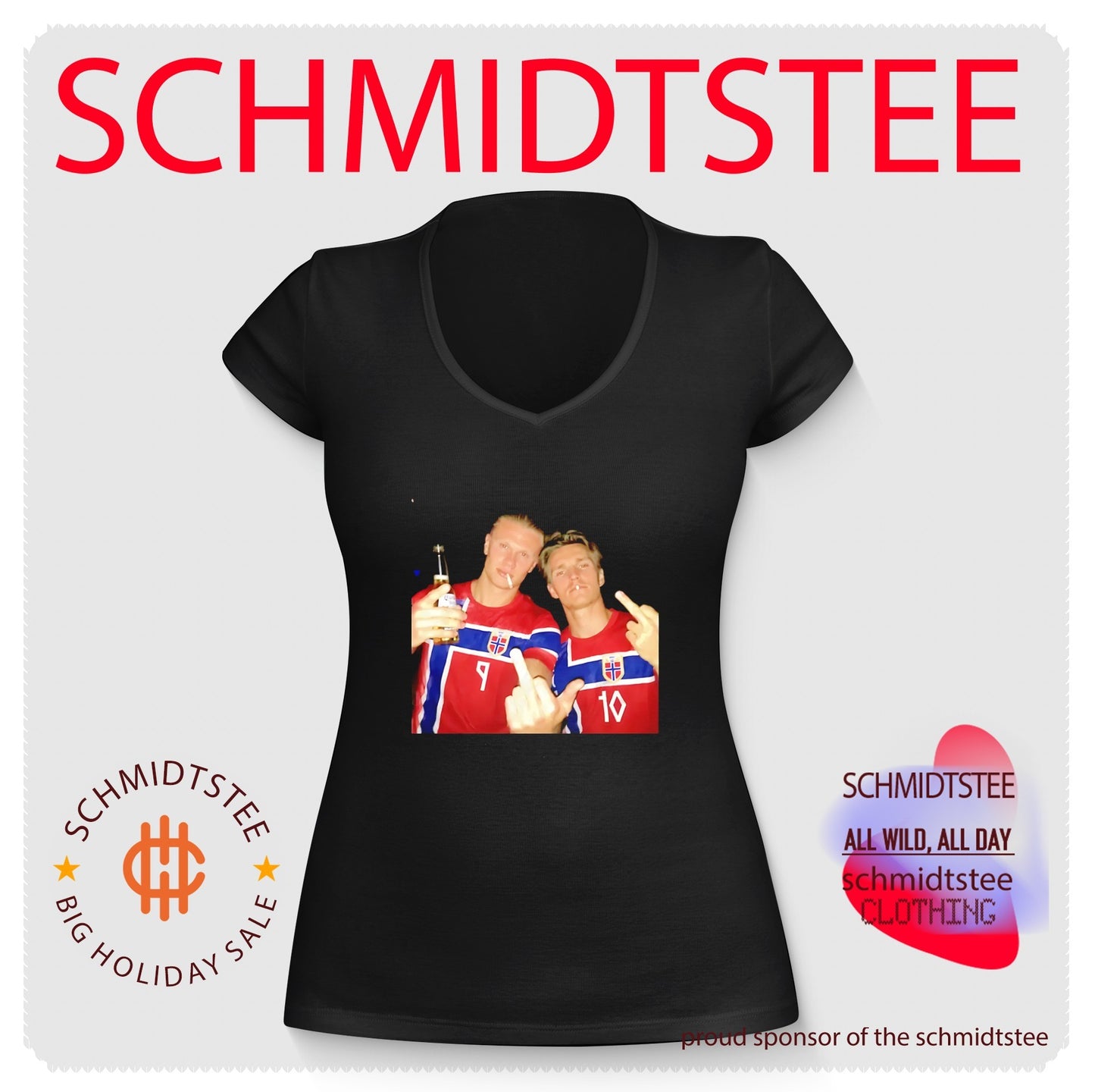 Erling Haaland and Martin Odegaard Norway National Football beer and middle finger shirt