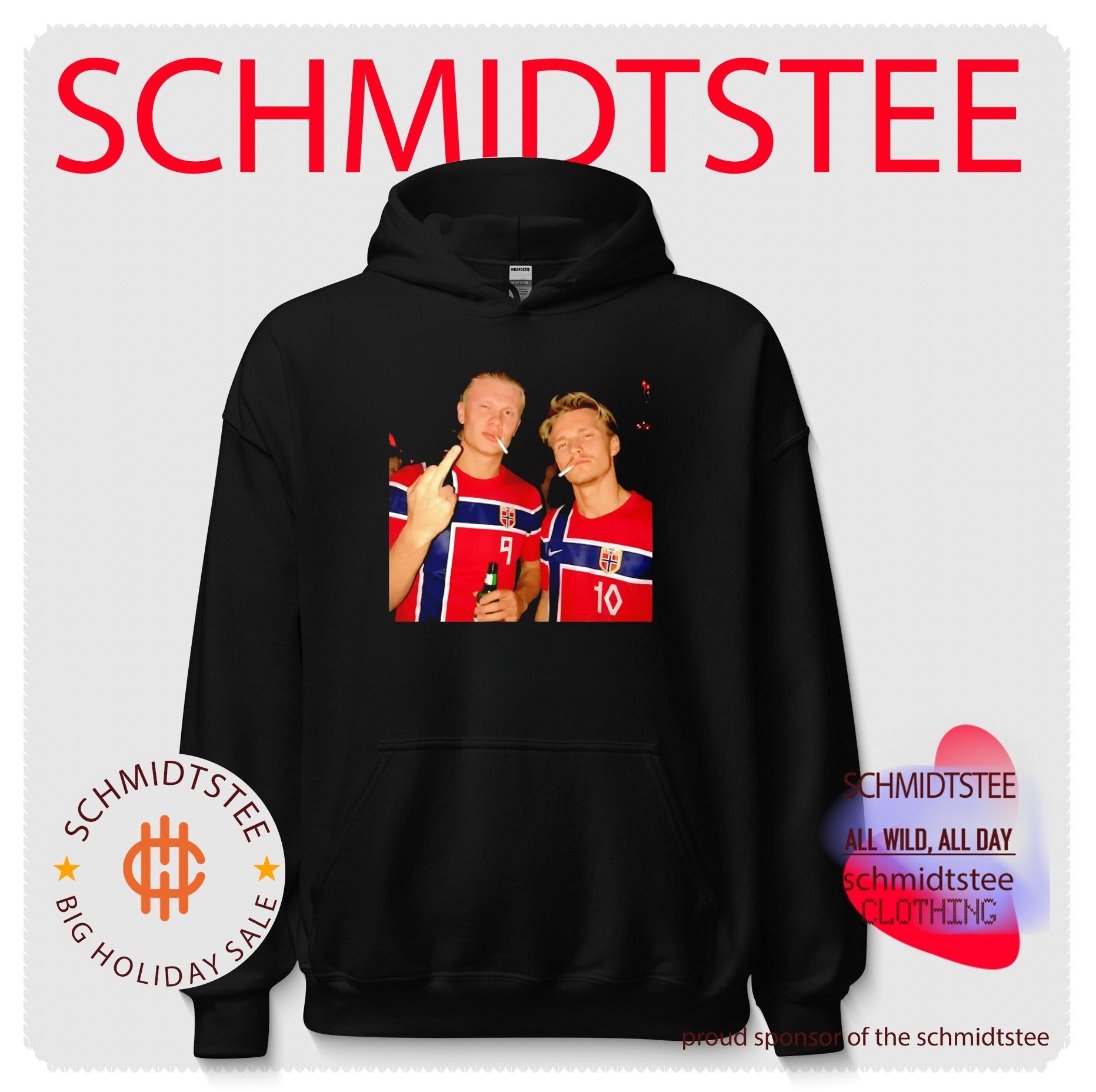 Erling Haaland and Martin Odegaard Norway smoking middle finger shirt