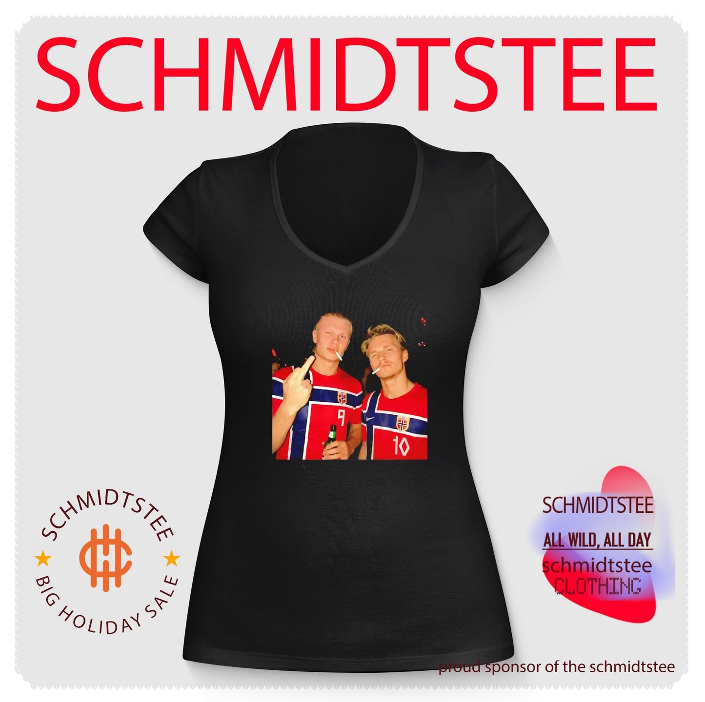 Erling Haaland and Martin Odegaard Norway smoking middle finger shirt