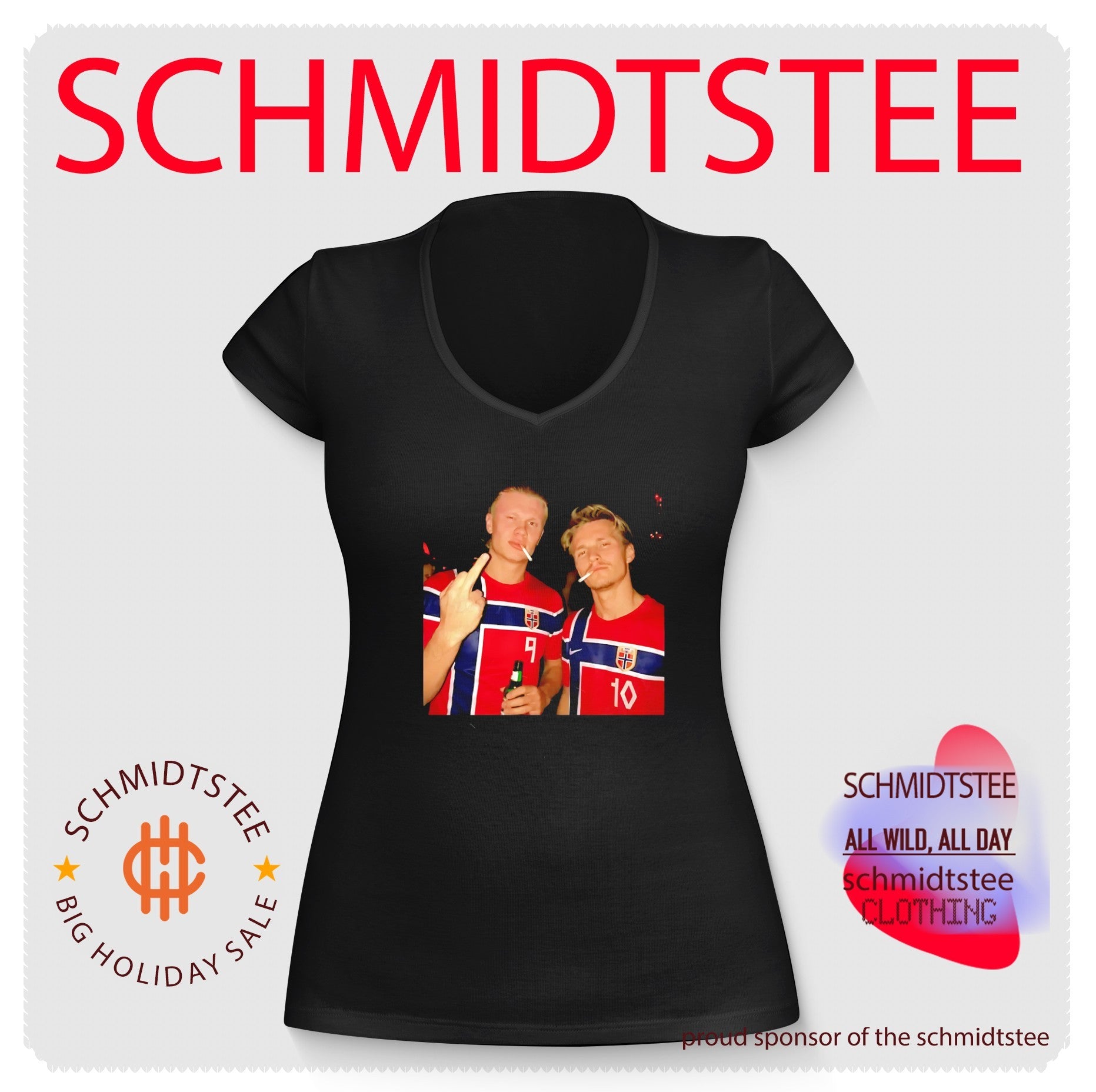 Erling Haaland and Martin Odegaard Norway smoking middle finger shirt