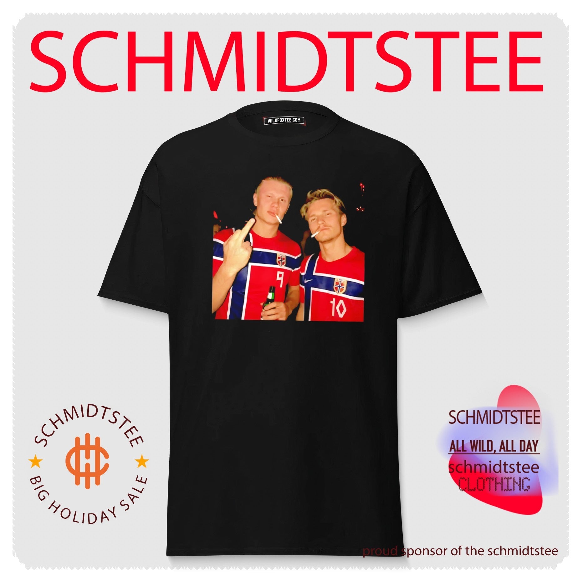 Erling Haaland and Martin Odegaard Norway smoking middle finger shirt