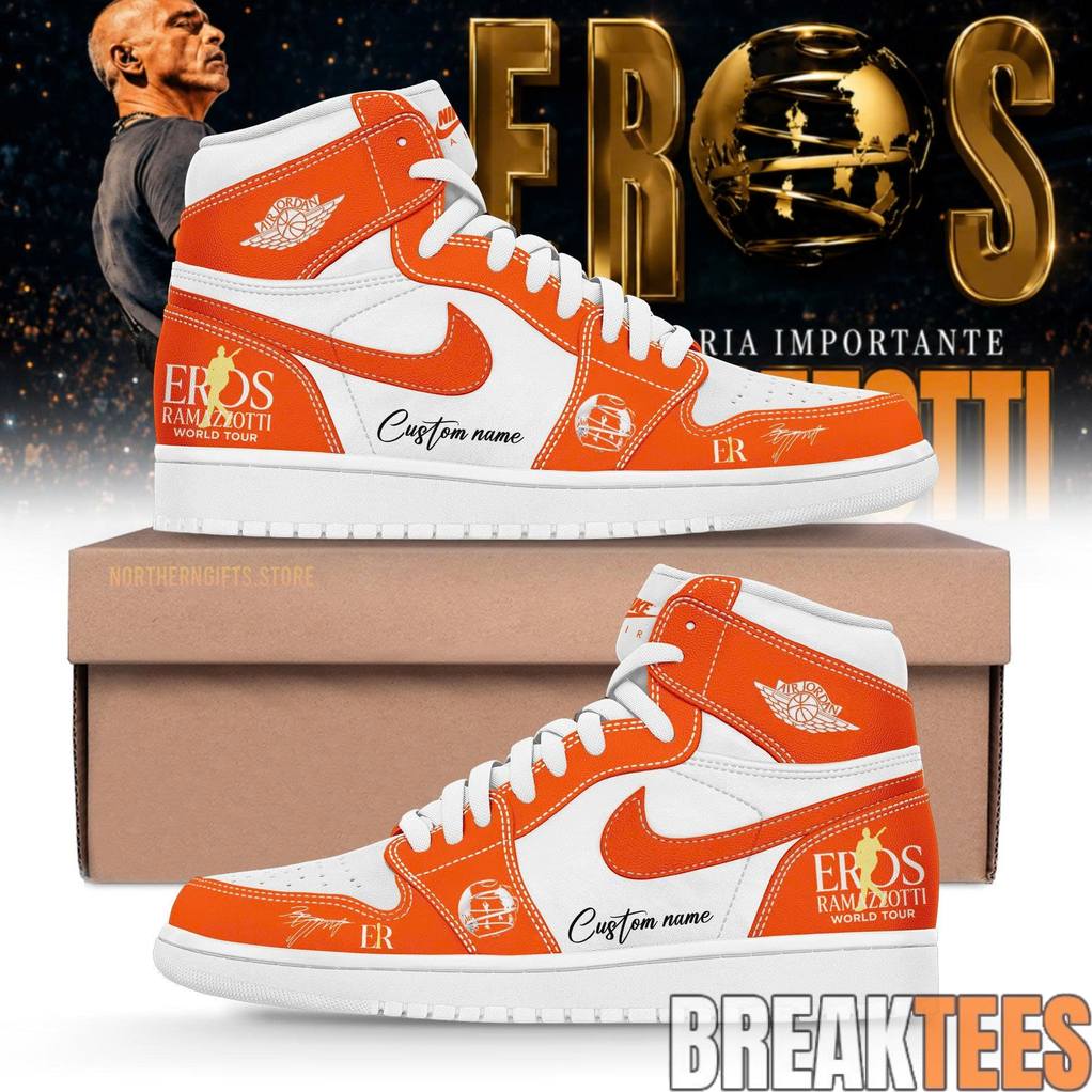 Eros Ramazzotti UNA STORIA IMPORTANTE World Tour 2026 Custom Air Jordan 1 Shoes