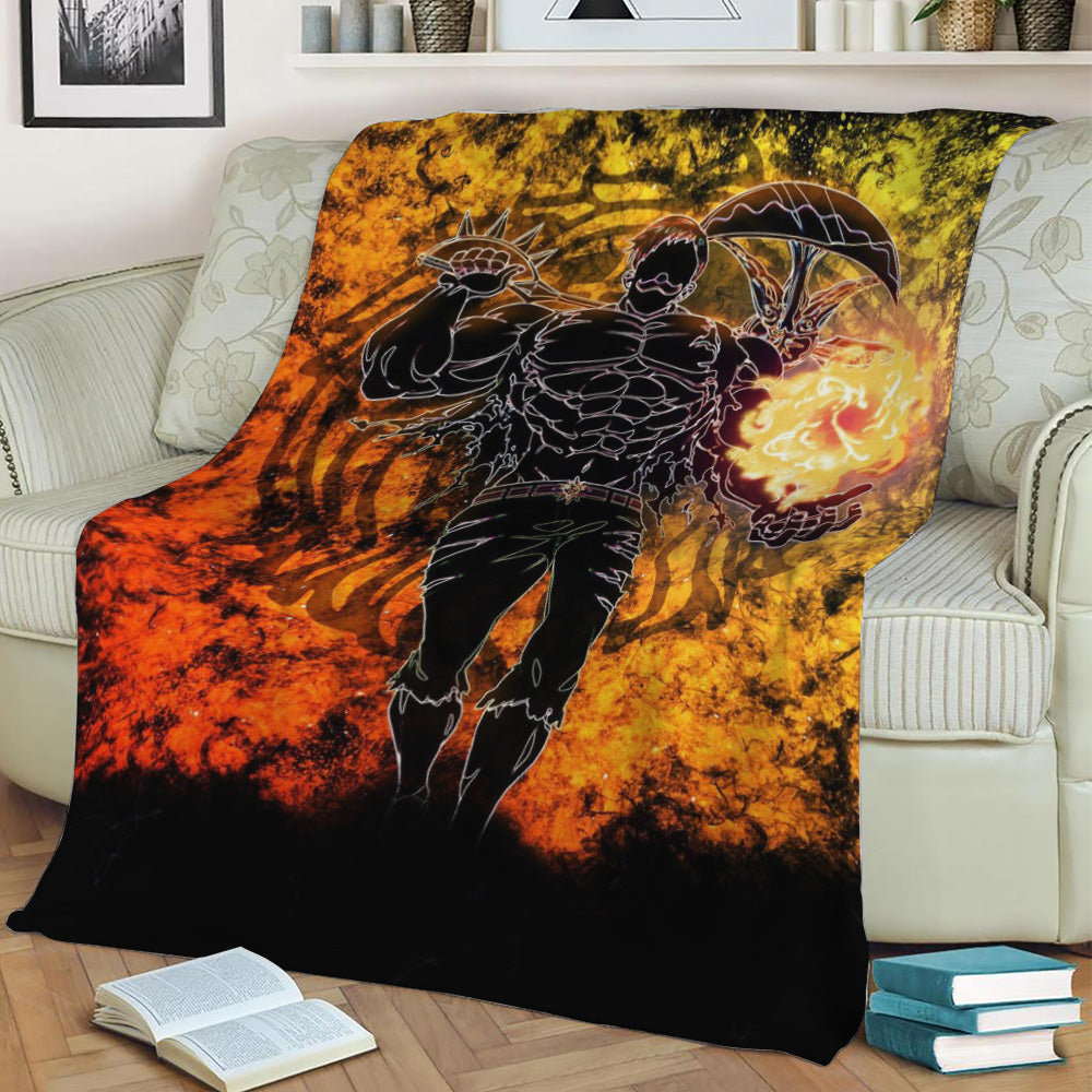 Escanor Seven Deadly Sins Fleece Throw Blanket