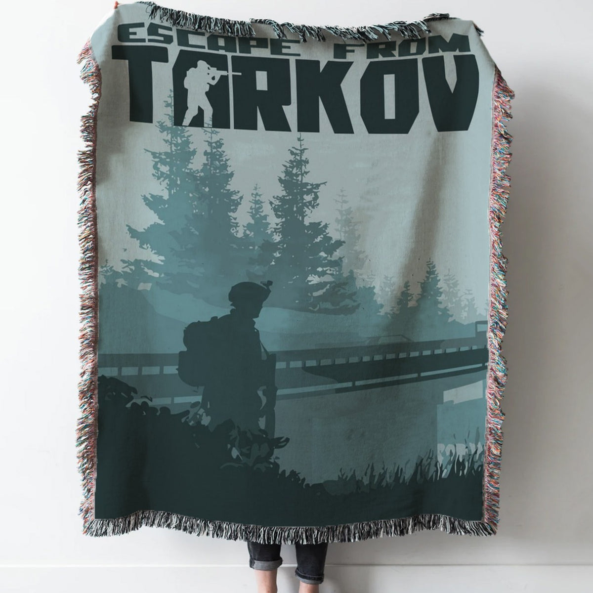 Escape from Tarkov Woven Tapestry Throw Blanket with Fringe