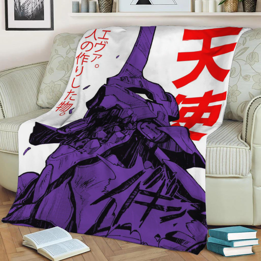 Eva unit 01 Fleece Throw Blanket